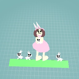 pink bunnie with bunnies :3