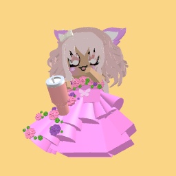 Cute kitty cat pink girl