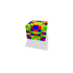 The blouk of green blue gold red