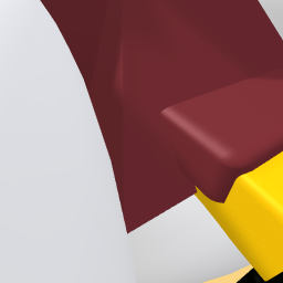 Foxy from piggy  as a girl siting in a chair