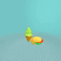 The weird (and Floating) ice cream + burger