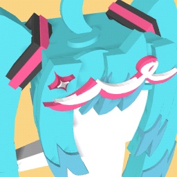 Stylized miku twintails