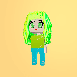 Cute green girl