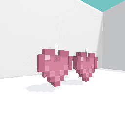 MineCraft heart earings (pink)