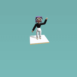 Waving Girl witn Purple Hair