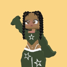 Y2K lightskin with braids green/white