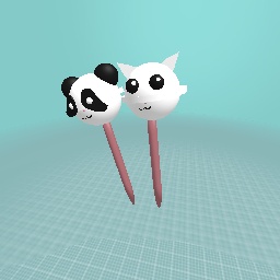 Panda and fox lollypop