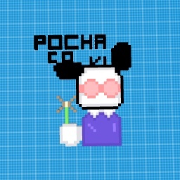 Pocha with his glasses and brown flower.