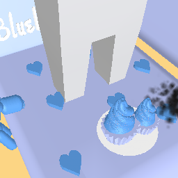 Kawaii aesthetic blue bedroom