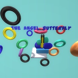 Evas angel butterfly & its raining dounts & basketball & party