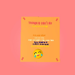 Things u cant do