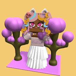 The Easter bunny in the pink forest