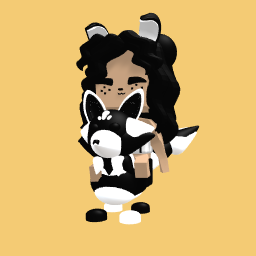 Bunny girl black n white riding black n white kitsune