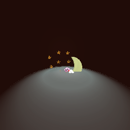 Kirby on the moon and some kawai stars-?