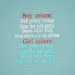 Girl colors and boy colors { U.U }