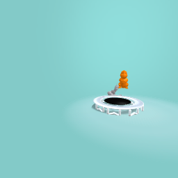 Charmander jumps on the trampoline