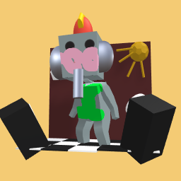 Snorkie the elephant on the stage banana split