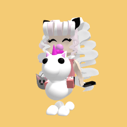 cat girl whith unicorn