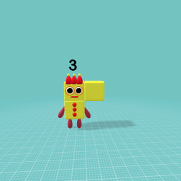 Numberblock 3 (Upside Down Step Squad Facing Right)