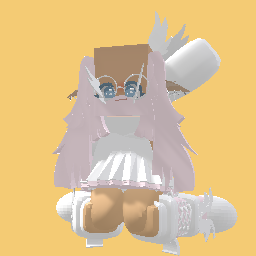 pink girl with angel head thing