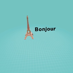 French for hello/ eiffel tower