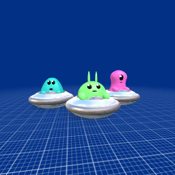 Cute Space Alien and His Friends