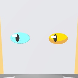 Hetrochormatic eyes that seem to daze into the left