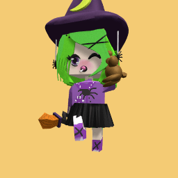 The cute witch in halloween!