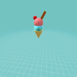 Blue and pink cherry ice cream