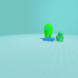 green and mini crewmate