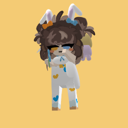Cute blue and orange bunny outfit