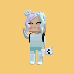 Cute puple and blue girl