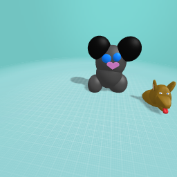 Dog and mouse and cutie pie