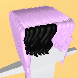 Pink hair with black bangs