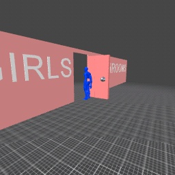 No walking animation guy sneaking into girls bathrooms
