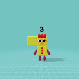 Numberblock 3 (Upside Down Step Squad Facing Left)