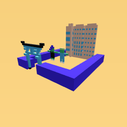 Man and women looking at building