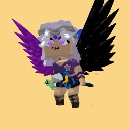 Girl with wings and a creeper plush