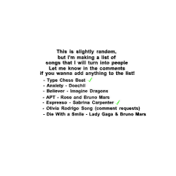 List of Songs I'm Making into People