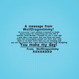 A message from WolfDragonImmy