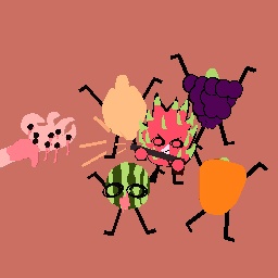 fruit fight a human