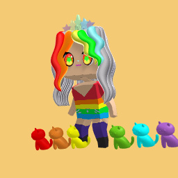 Rainbow princess interesting queen girl