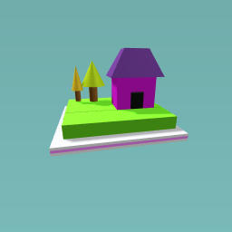 The house near trees.