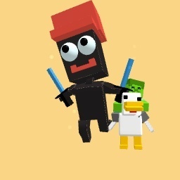 Me with diamond swords and chicken jockey