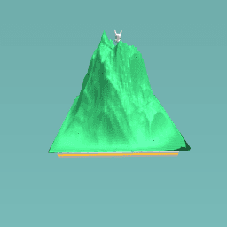 El primer conejo en una montaña