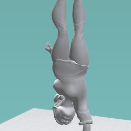 Fat women does one handed handstand