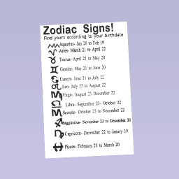 Zodiac Signs!