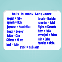 hello in many languages