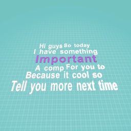 A comp for you to do