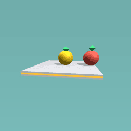 A orange and a apple